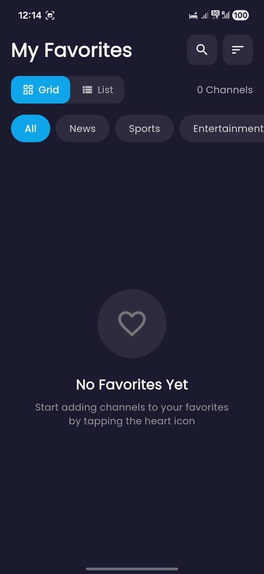 SyncTV Favorites Screen